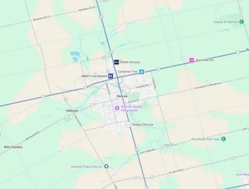 Simcoe service area for eavestrough installation and siding installation